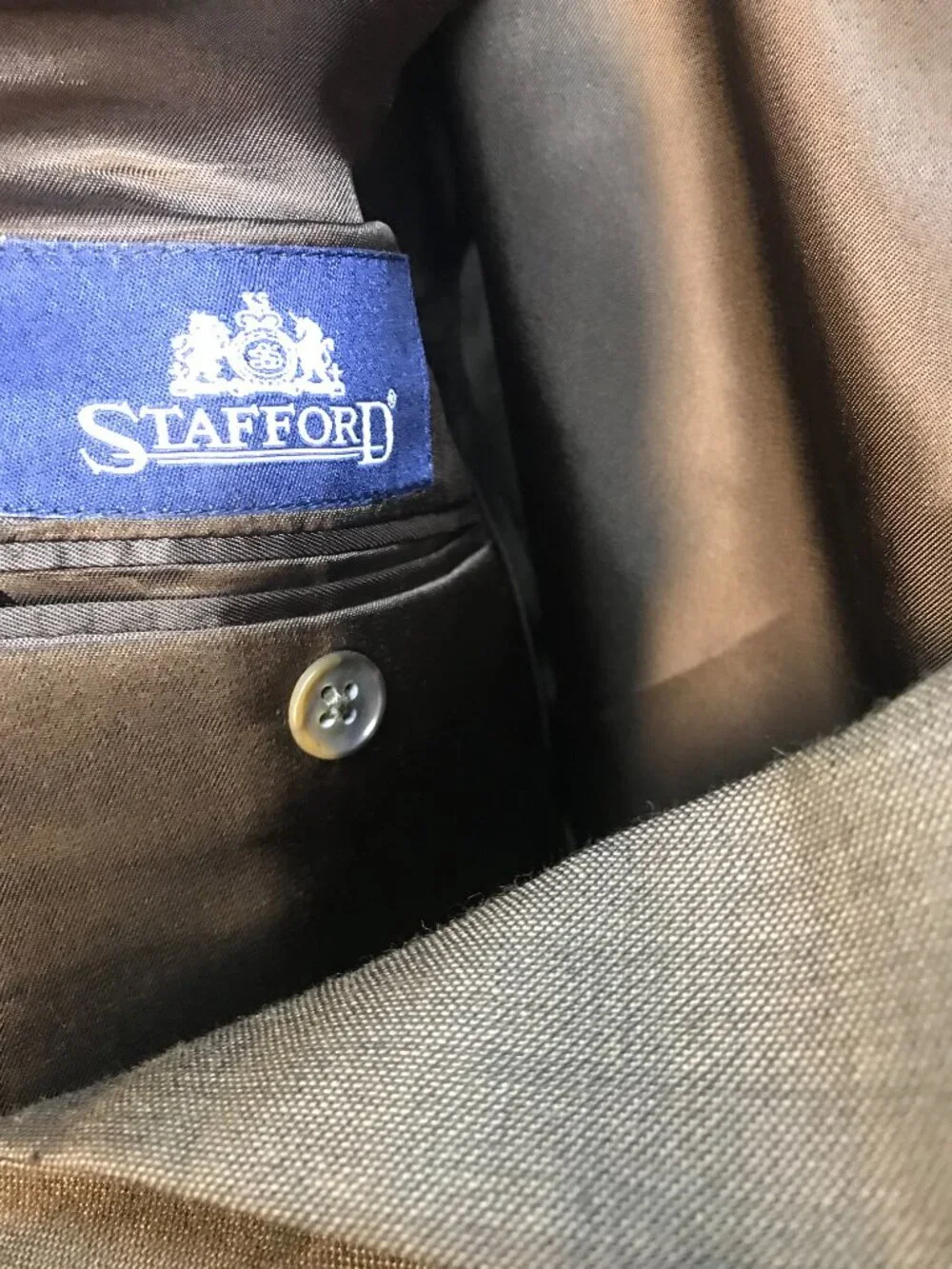 Stafford Men’s Olive Brown Two-Button Blazer Sport Coat Classic Fit